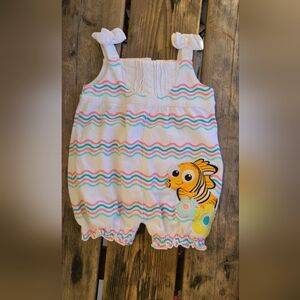DISNEY BABY / FINDING NEMO SZ 9-12M VGUC WHITE STRIPE NEMO sleeveless bubble